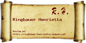 Ringbauer Henrietta névjegykártya
