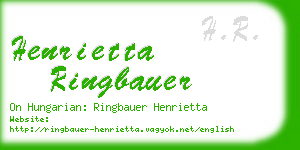 henrietta ringbauer business card